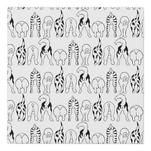 Dog Butts Pattern Faux Canvas Print