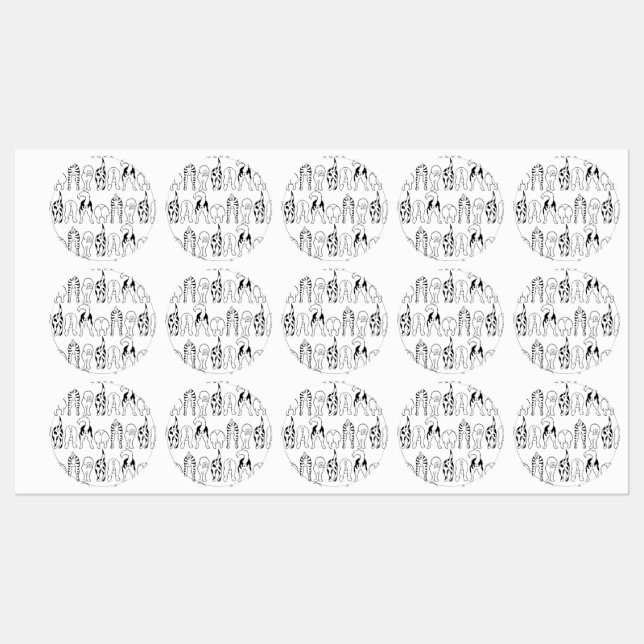 Dog Butts Pattern Labels (Sheet)