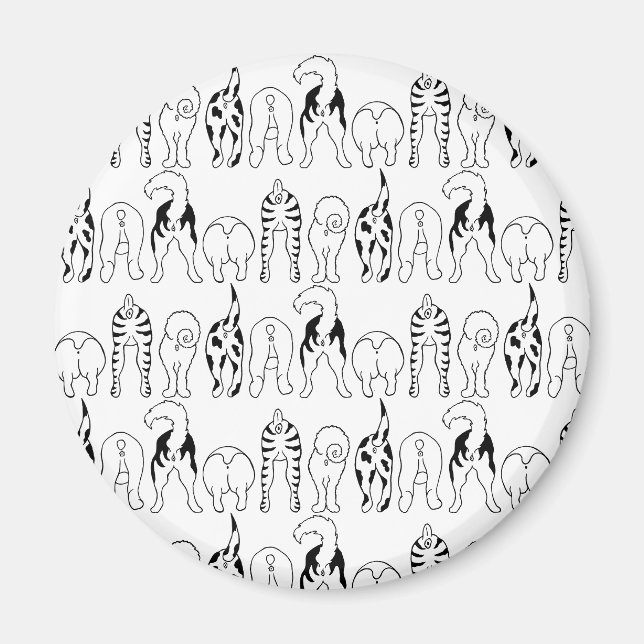 Dog Butts Pattern Magnet (Front)