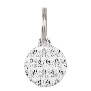 Dog Butts Pattern Pet ID Tag