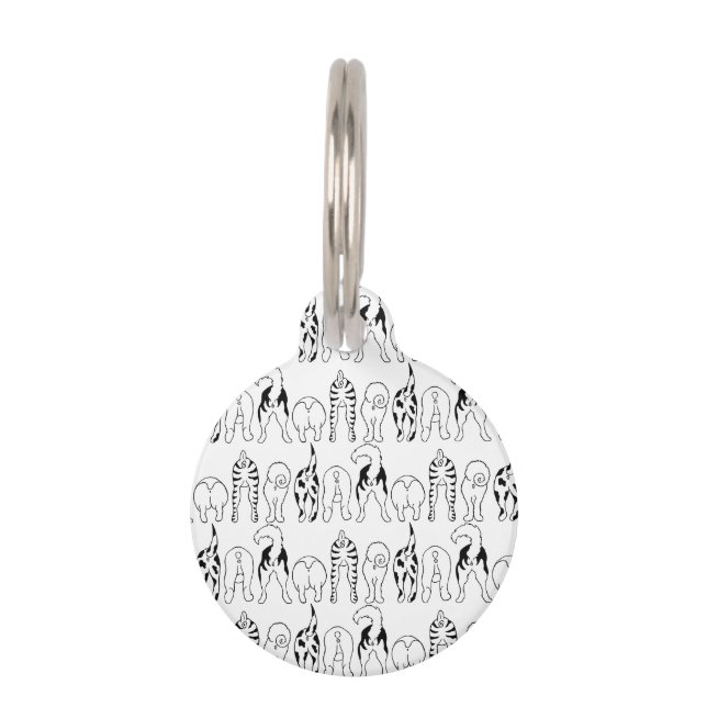 Dog Butts Pattern Pet ID Tag (Front)