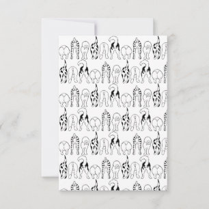 Dog Butts Pattern Thank You Card