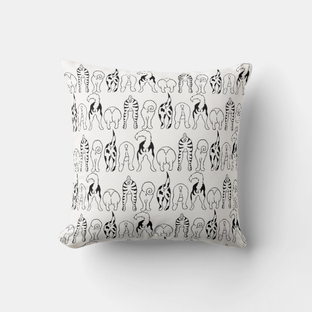 Dog Butts Pattern Throw Pillow (Front)