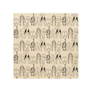Dog Butts Pattern Wood Wall Art