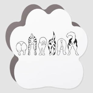 Dog Butts - Paw Car Magnet