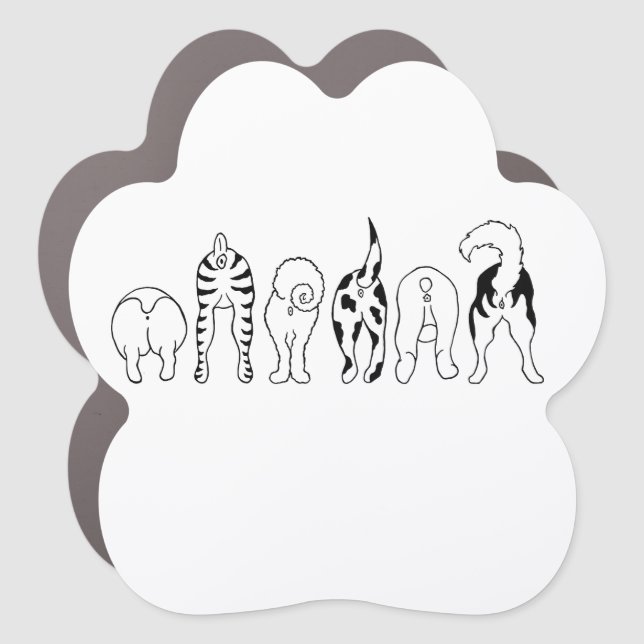 Dog Butts - Paw Car Magnet (Front)