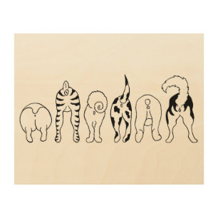Dog Butts - Wood Wall Art 10x8