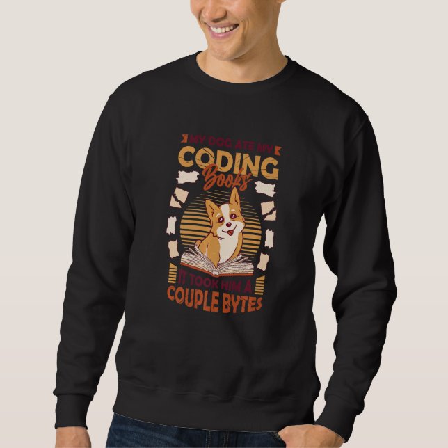 Dog Bytes Code Computer Joke Programming  1 Sweatshirt (Front)