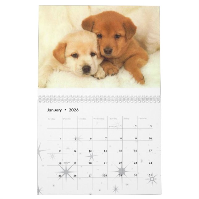 Dog calander calendar (Jan 2026)