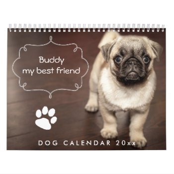 Dog Calendar 2023 Custom Add Your Photo by online_store at Zazzle