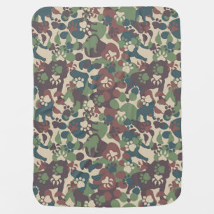 Dog Camouflage Pattern Baby Blanket