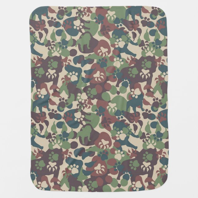 Dog Camouflage Pattern Baby Blanket (Front)
