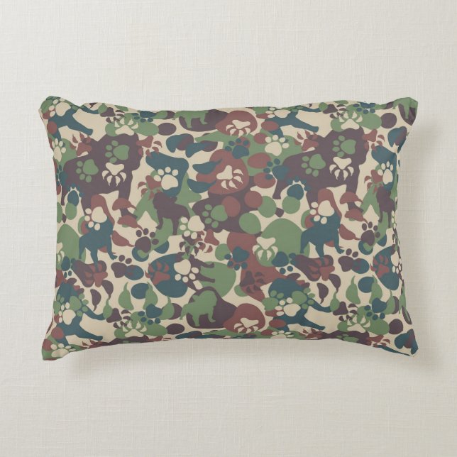 Dog Camouflage Pattern Decorative Pillow (Front)
