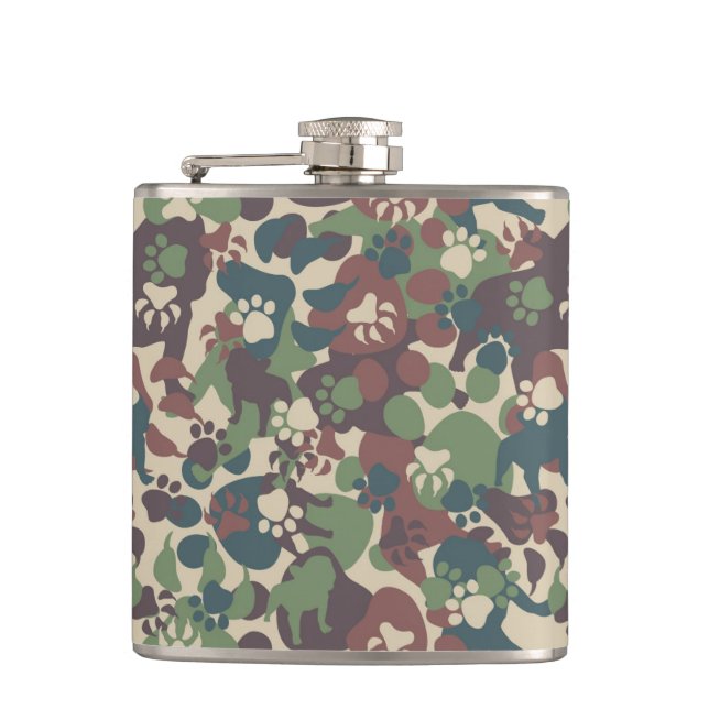 Dog Camouflage Pattern Flask (Front)