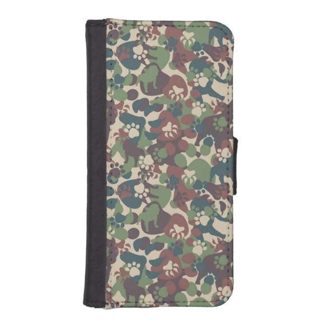 Dog Camouflage Pattern iPhone Wallet Case (Front)