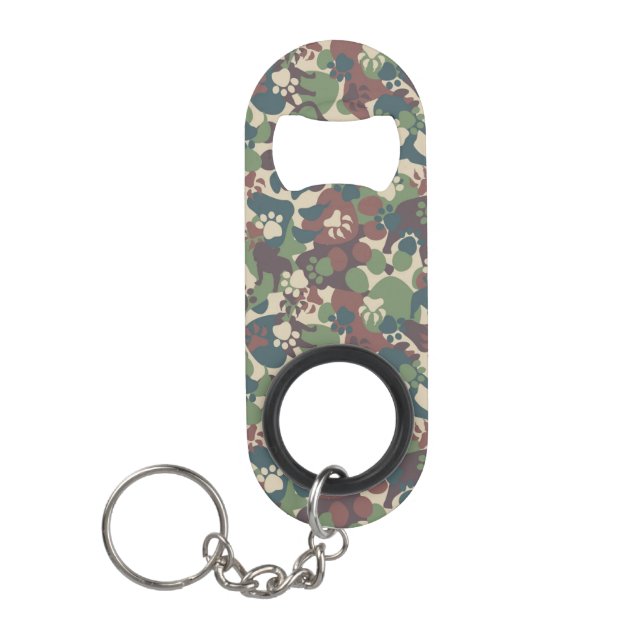 Dog Camouflage Pattern Keychain Bottle Opener (Front)