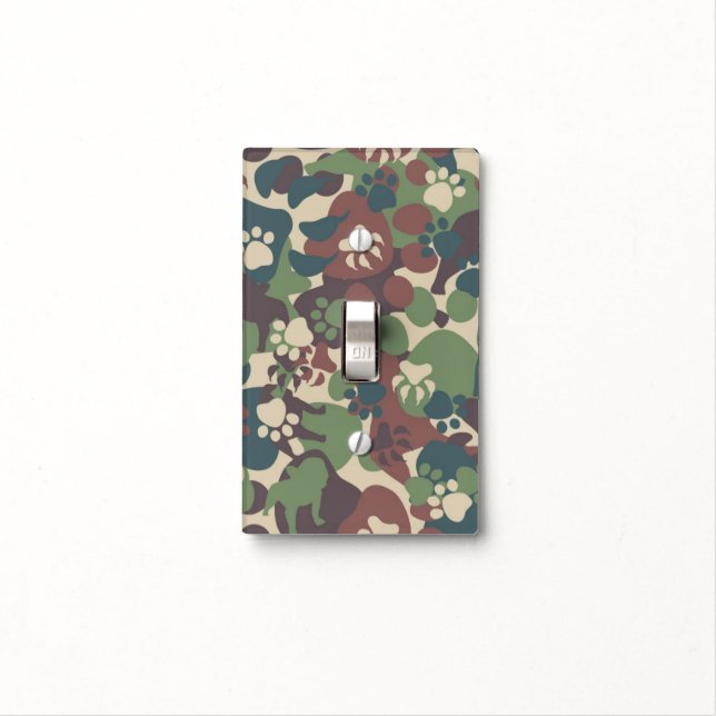 Dog Camouflage Pattern Light Switch Cover (In Situ)