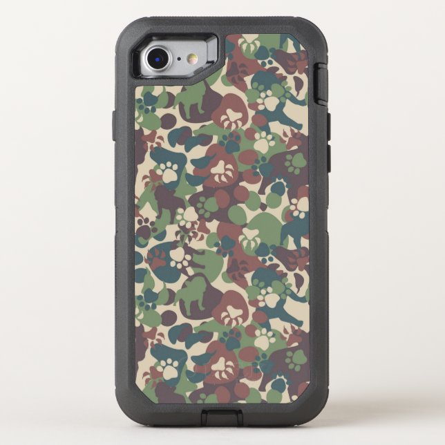 Dog Camouflage Pattern Otterbox iPhone Case (Back)