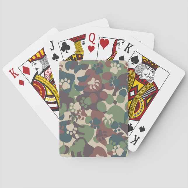 Dog Camouflage Pattern Poker Cards (Back)