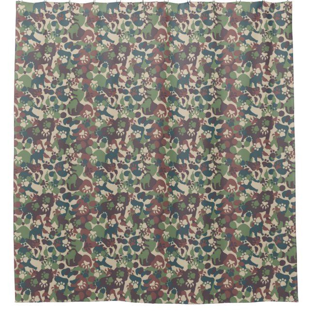 Dog Camouflage Pattern Shower Curtain (Front)