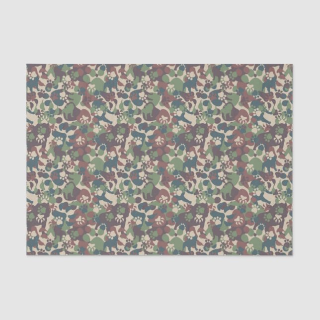 Dog Camouflage Pattern Tissue Paper (Front)