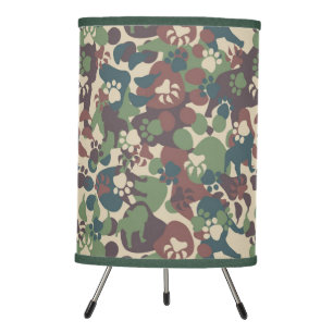 Dog Camouflage Pattern Tripod Lamp
