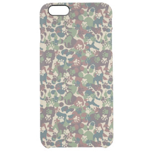 Dog Camouflage Pattern Clear iPhone 6 Plus Case