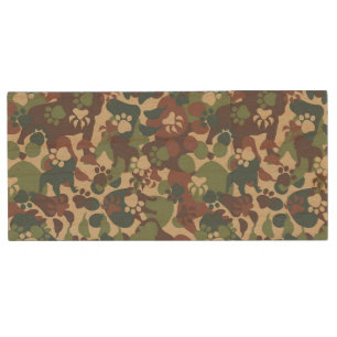Dog Camouflage Pattern Wood Flash Drive