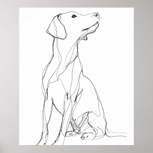 Dog Canine minimalist line art III Poster (Front)