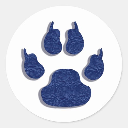 Dog Canine Paw Print  Blue Stickers