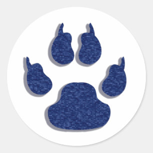 Dog Canine Paw Print Blue Stickers