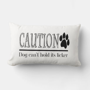 Dog can't hold its licker lumbar pillow