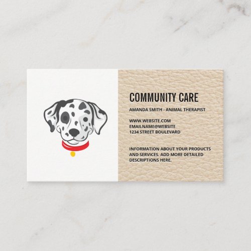 Dog Care  Cute Doggy Dalmatian Business Card