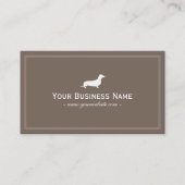 Dog Care Dachshund Hotdog Elegant Brown Business Card (Front)