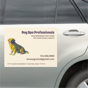 Dog Care Grooming Car Magnet