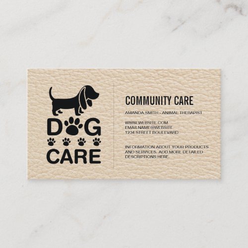 Dog Care  Pet Sitting Training Services Business Business Card