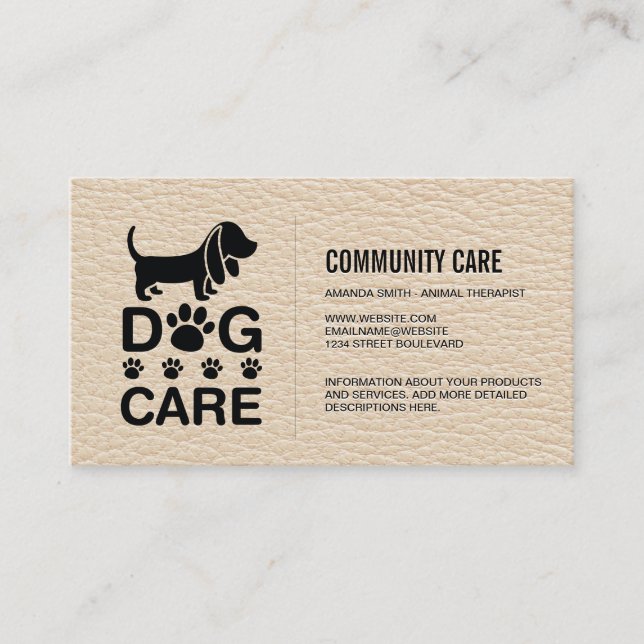 Dog Care | Pet Sitting Training Services Business Card (Front)