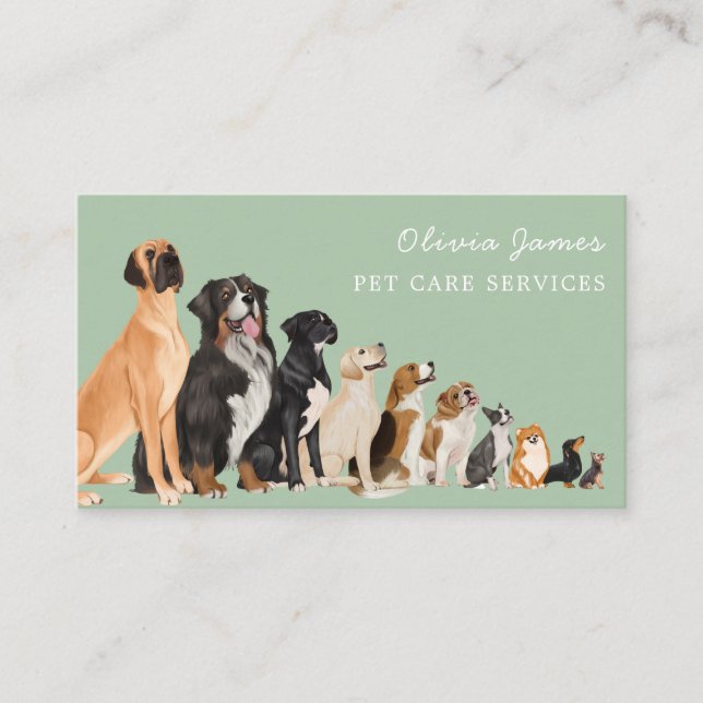 Dog care services next appointment business card (Front)