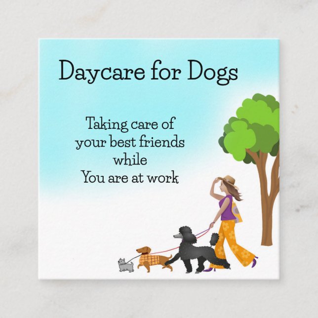 Dog Care Square Business Card (Front)
