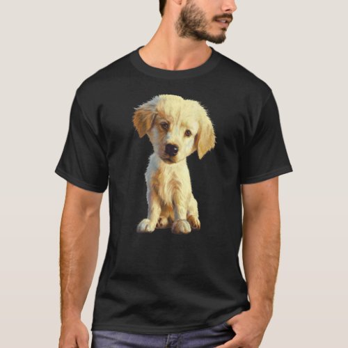 Dog Caricature  Golden Retriever Puppy  Puppies  D T_Shirt