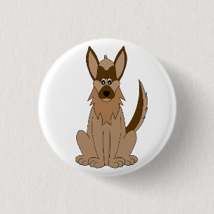 Dog Cartoon Amazing German Shepherd Button