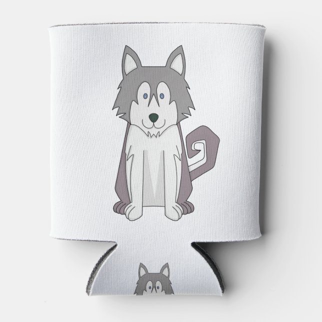 Dog Cartoon Amazing Siberian Husky Can Cooler (Front)