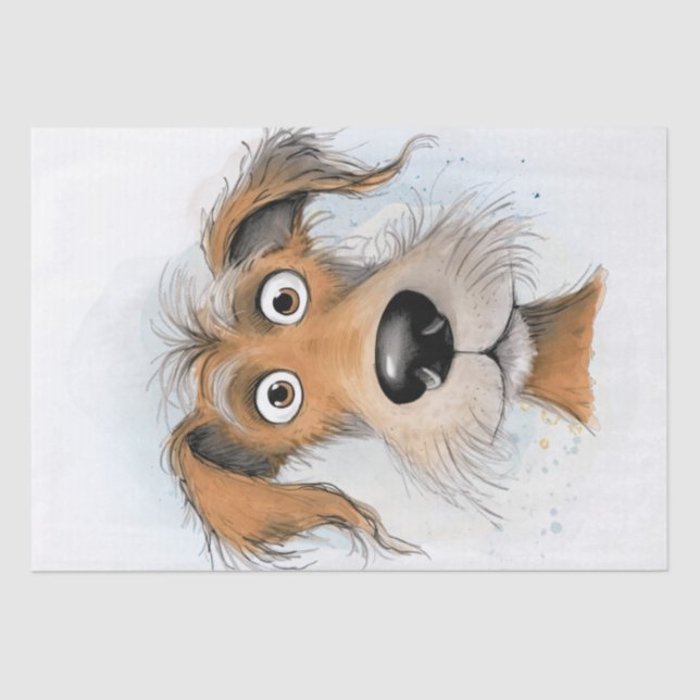 Dog Cartoon Funny Personalize Your Own Tissue Paper (Front)