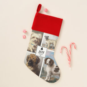 Dog Cat 4 Photo Pet Portrait Christmas Joy Stocking