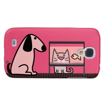 Dog Cat And Aquarium - Red Samsung S4 Case by PetProDesigns at Zazzle