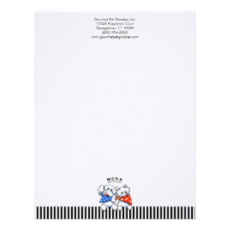 Dog Cat Bone Appetit! Gourmet Pet Business Stripes Letterhead