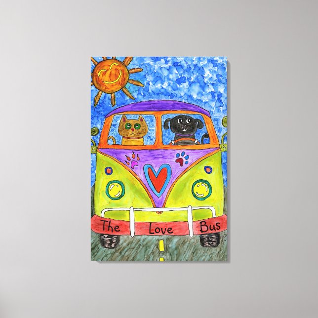 Dog & Cat Canvas 24"x 36" Print (Front)