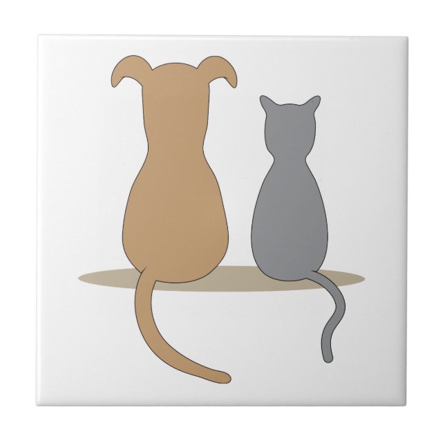 Dog & Cat Ceramic Tile (Front)