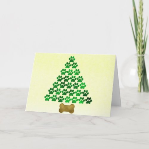 Dog  Cat Christmas Tree Holiday Card