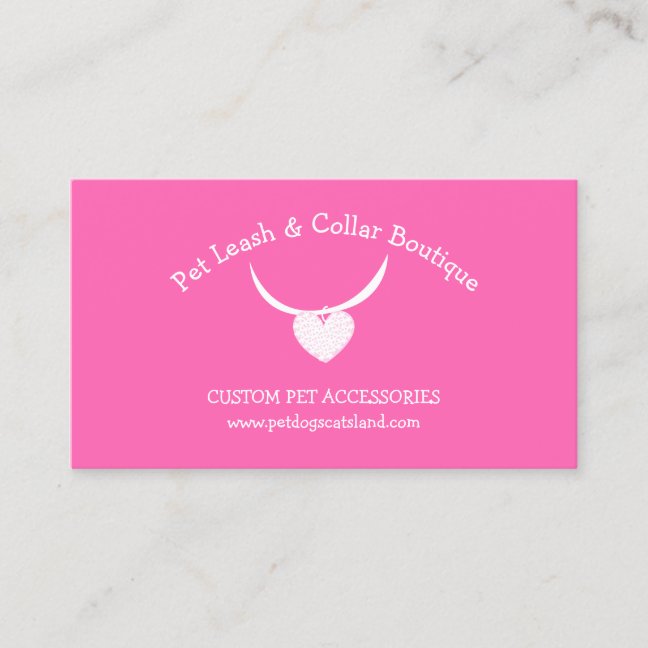 Dog Cat Collar Leash ID Shop Business Card
